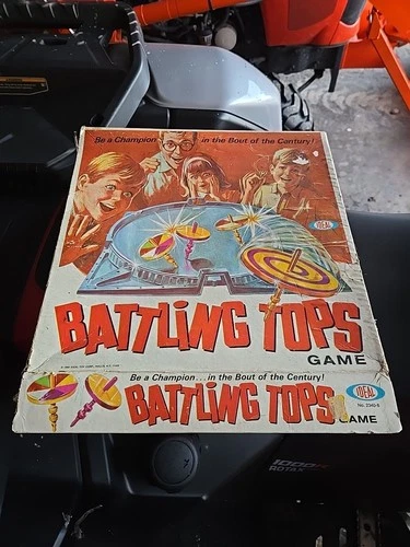 Vintage BATTLING TOPS - Popular 1968 Ideal Action Game Toy Classic Family Fun