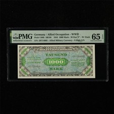 1944 Germany / Allied Occupation-WWII 1000 Mark Pick#198b PMG 65 EPQ Gem UNC