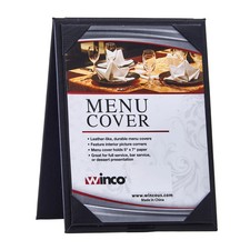 Winco LMTD-57BK 5"x7" Double Sided Black Table Tent Menu Sign
