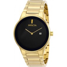 Invicta Men's Watch Specialty Quartz Black Dial Yellow Gold Steel Bracelet 29470
