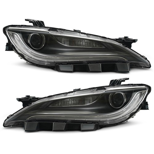 Motoroza Pair Halogen Headlights For 2015-2017 Chrysler 200 – Chrome Trim, W/o LED DRL