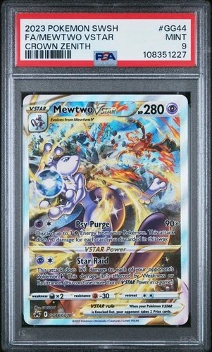 2023 POKEMON S&S CROWN ZENITH #GG44 FA/MEWTWO VSTAR CROWN ZENITH PSA 9
