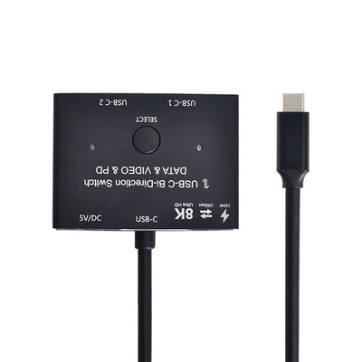 USB--Bi-Direction Switch MST 1 to 2 Hub Video Data PD 8K30hz 100W 10Gbps