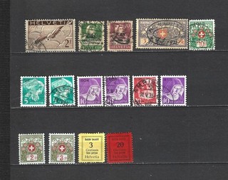 6151 SUISSE FIN DE CATALOGUE OBLITERES cote : 104.25 €