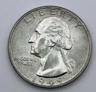 1949 Washington Quarter 90% Silver AU Almost Uncirculated