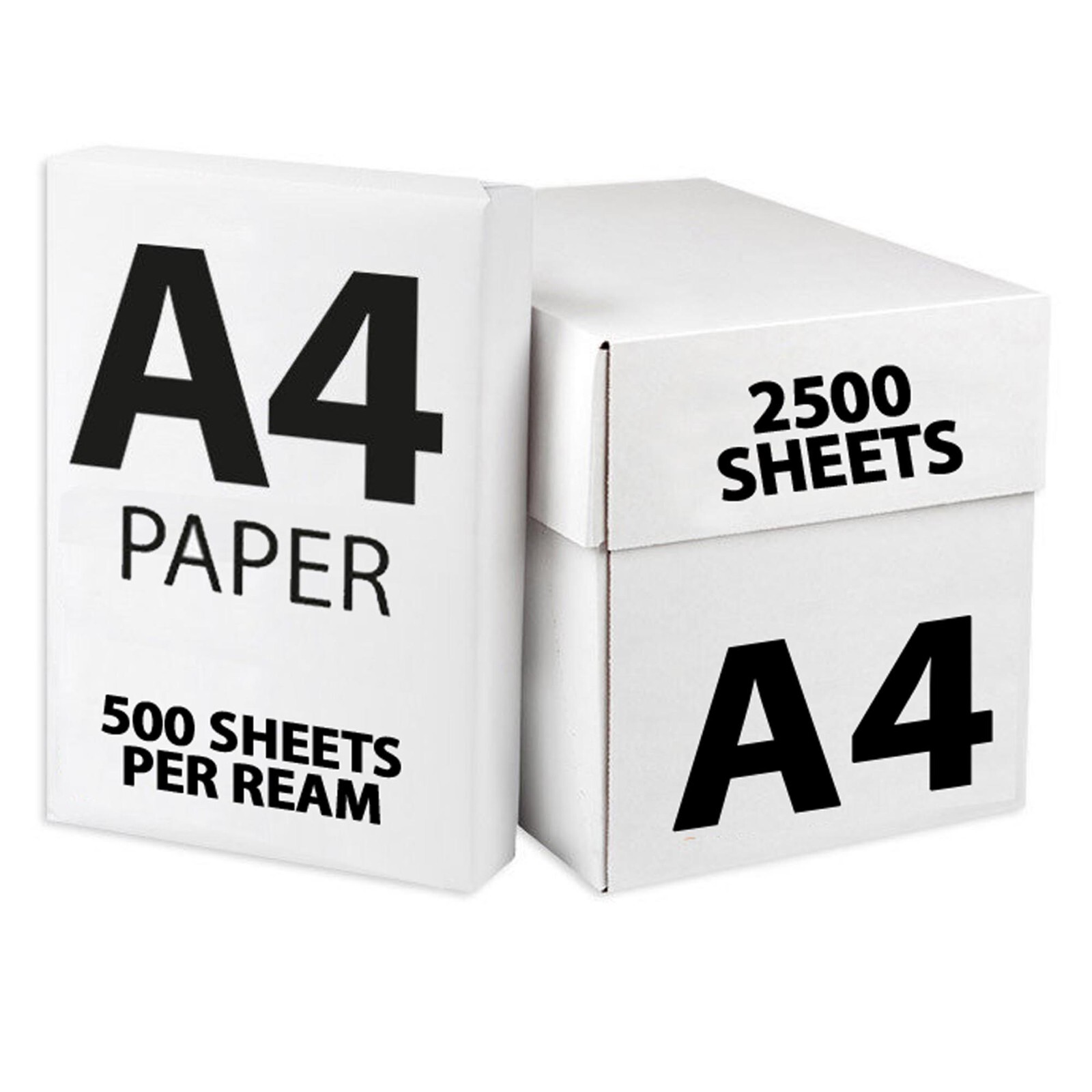 A4 White Paper Printer Copier 5 Reams - 2500 Sheets Photocopy Stationary