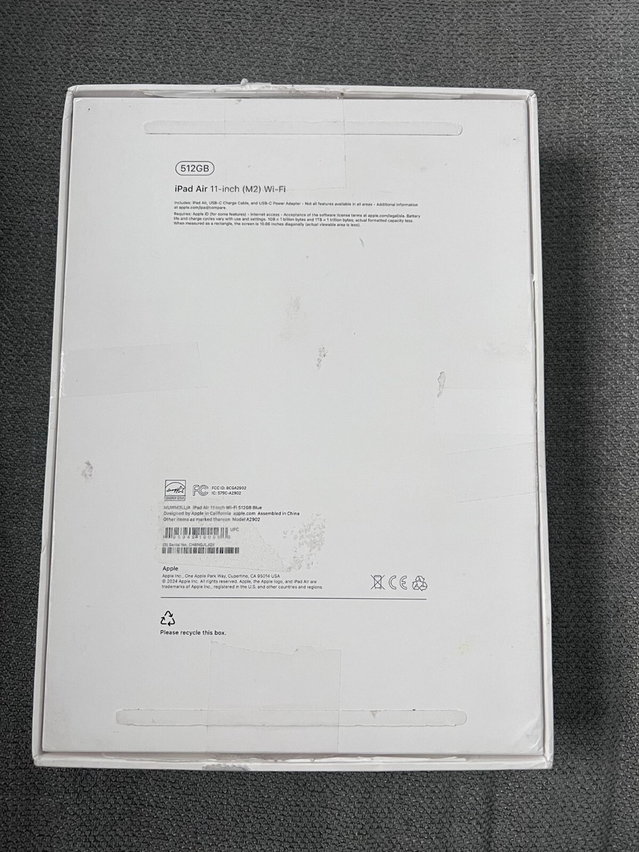 Apple iPad Air 11-inch (M2) A3266 512GB Wi-Fi 11-in - Blue Open