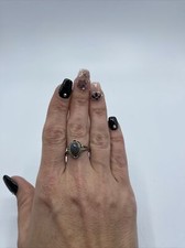 Stunning Sterling Silver Vintage 925 Abalone Shell Inlay Ring Beautiful 812