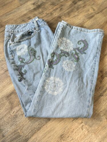 Vintage Coldwater Wide Leg 12p Printed Design Jeans