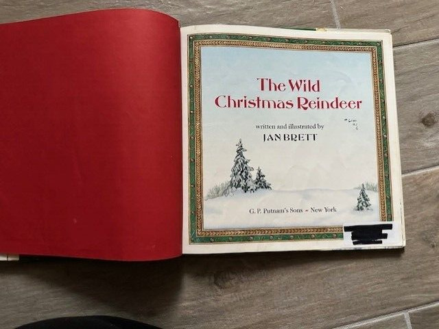 The Wild Christmas Reindeer : Jan Brett : 1990 HC 1st ed 9780399221927 TX