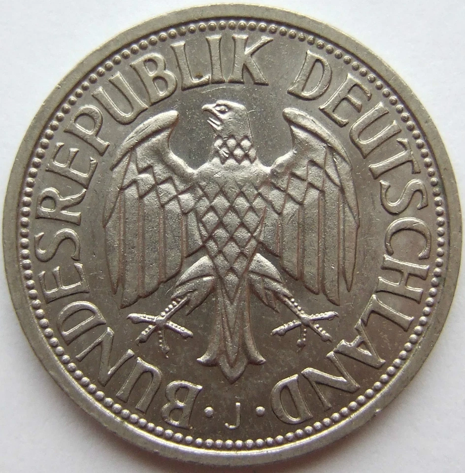 Coin FRG 1 German Mark 1959 J in Extremely fine / Brilliant uncirculated - Image 2 of 2