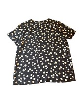 Other Stories Black White Polka Dot Blouse With Button Detail