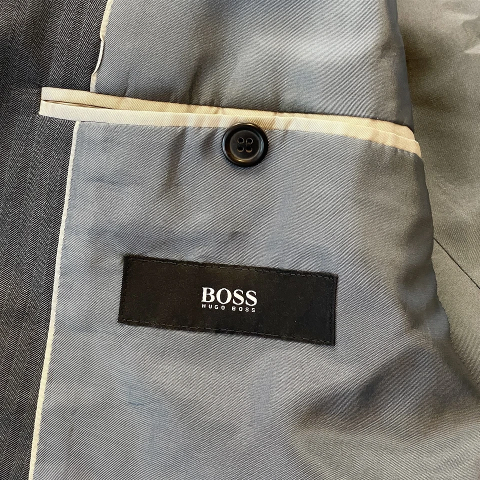 Hugo Boss 40S Azul Espiga The Jam Afilado Hombres Blazer Traje Chaqueta Abrigo Deportivo Foto 4 de 4