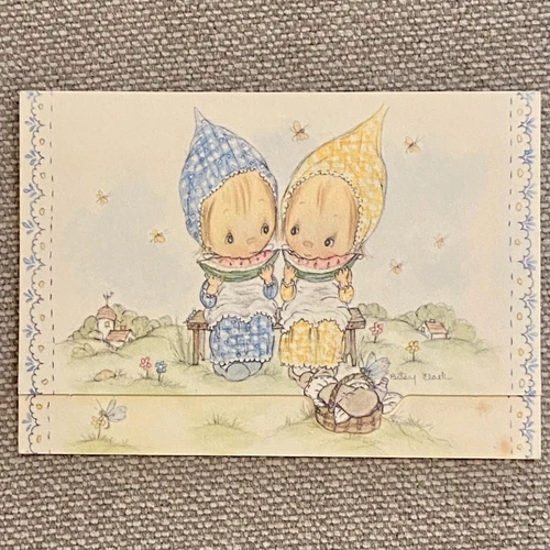 Vintage RARE HTF Hallmark Betsey Clark Postalette Friendship Picnic Watermelon