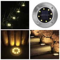Led Solarlampe Bodenstrahler 8Leds AußEnleuchte Bodeneinbaustrahler Bodenleuchte
