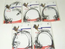 30 BLACK EAGLE CLAW 6" WIRE LEADERS 6 TO A PK 20 LB TEST 5 PACKAGES    