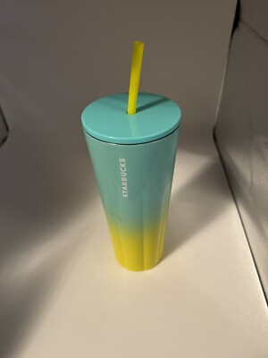 Starbucks Summer 2021 Blue to Yellow Ombre Stainless Steel 24oz