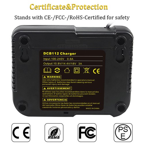 Fast Li-ion Battery Charger DCB112 for Dewalt 10.8V 14.4V 18V 20V 3A Power Tools - Picture 8 of 8
