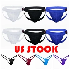 Men's Athletic Supporter Jockstrap Briefs Breathable Thong G-string Underwear