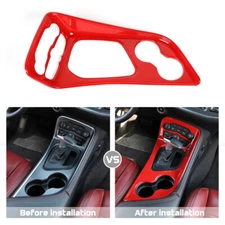 Red Interior Gear Shift Panel Cover Trim Accessories for Dodge Challenger 2015+