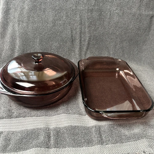 Vintage Pyrex Lot Cranberry 024 2 Quart Bowl With Lid 232 R 2 Quart Dish