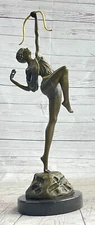 Handmade Nude Solid Bronze Sculpture "Faguays" Goddess DIANA Figurine
