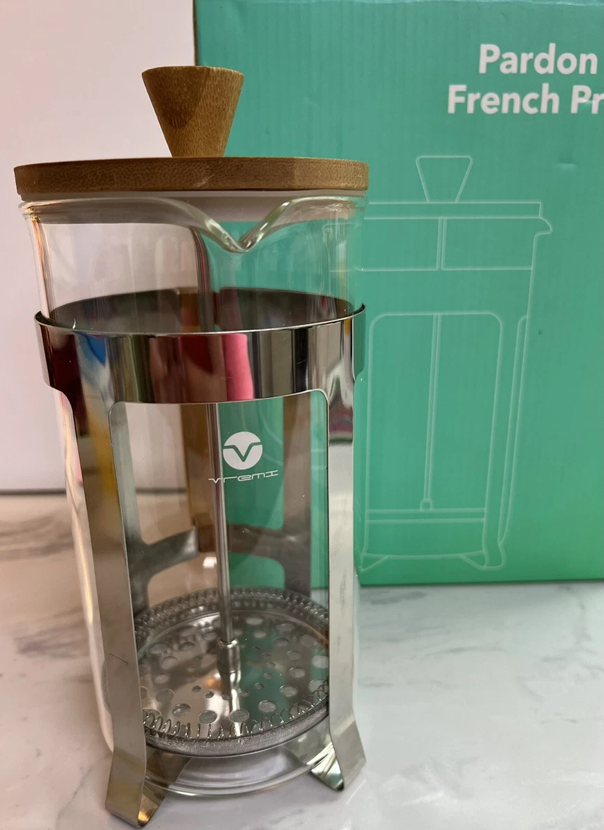 Vremi French Press Coffee Maker Heat Resistant Borosilicate Glass