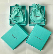 Tiffany  Co. Empty Packaging 2 Blue Gift Box  Pouch Set NEW 