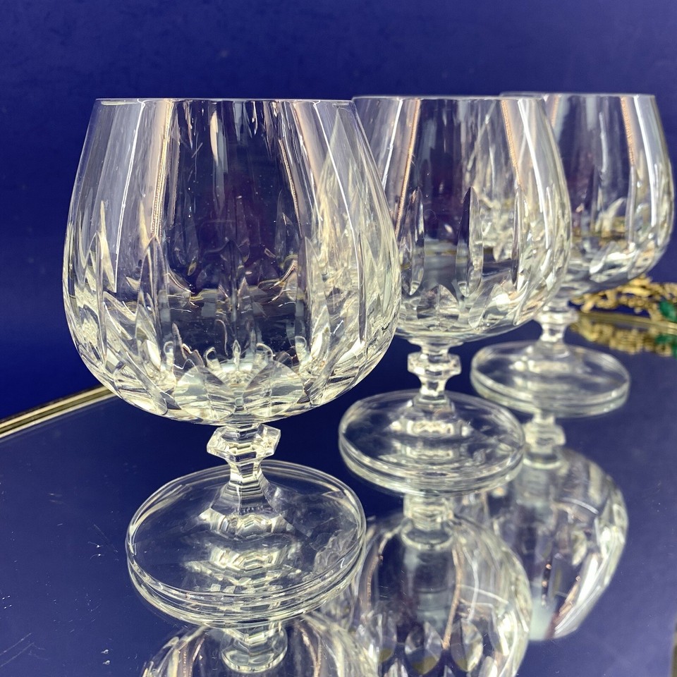 SchottZwiesel Set Of 3 Crystal Brandy Snifters 4.5” Ball Stem Ribbed