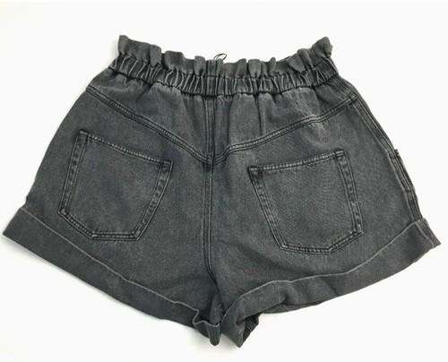 BNWT Isabel MARANT Etoile Shorts Size 14 Grey Denim Elasticated Zip Button 210€ - Picture 2 of 7