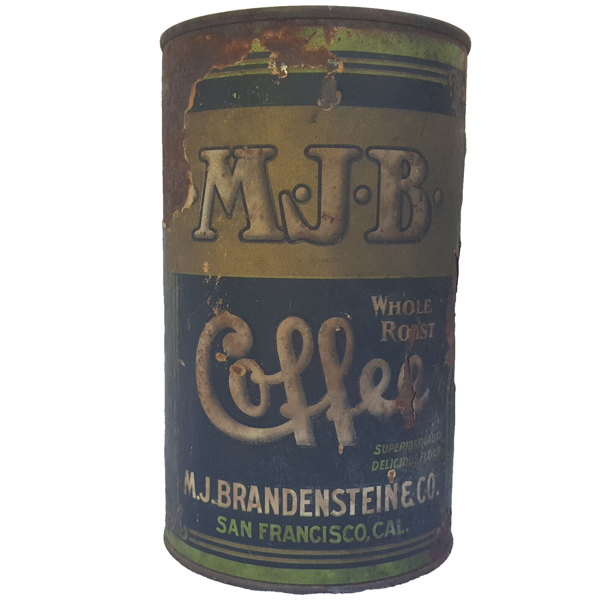 1910/1920s Rare Antique MJB Coffee Tin Can San Francisco Why? 1 Lb