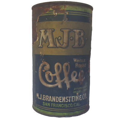1910/1920s Rare Antique MJB Coffee Tin Can San Francisco Why? 1 Lb