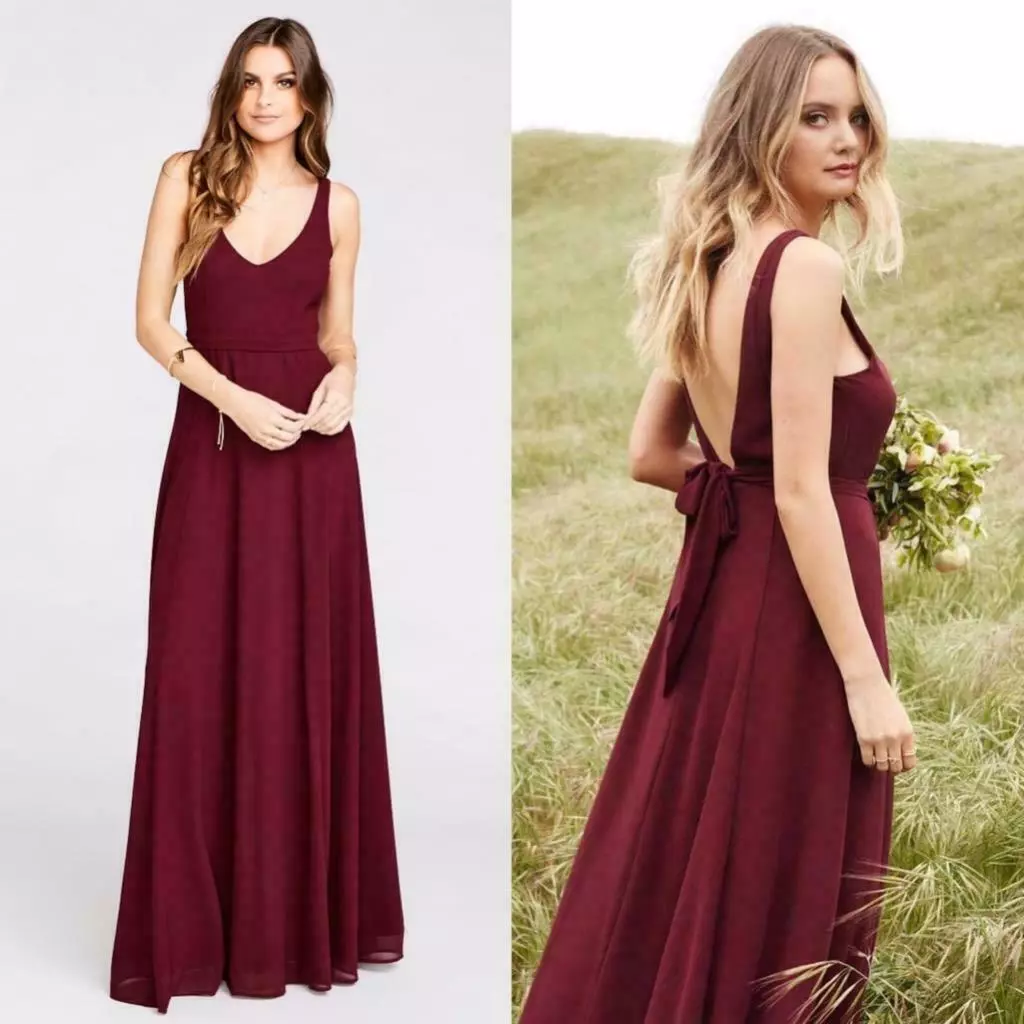 NEW SHOW ME YOUR MUMU Jenn MERLOT Chiffon EVENING Maxi DRESS Bridesmaid GOWN S