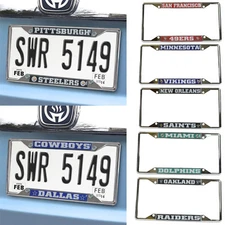 New NFL Pick Your Teams Car Truck Chrome Metal License Plate Frame