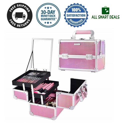 Estuche De Maquillaje Profesional Caja De Cosmeticos Organizador Plegable  Regalo | eBay
