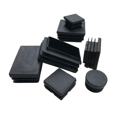 Square Plastic End Caps Blanking Plugs Tubing Box Section Inserts 19mm - 100mm