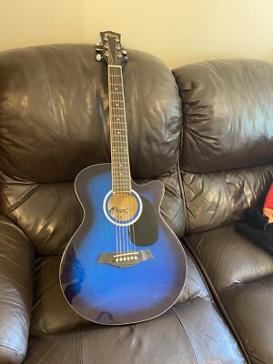 Tiger Akustikgitarre mit sechs Saiten in voller Größe - BLAU mit Tasche in einer neu versiegelten Box.