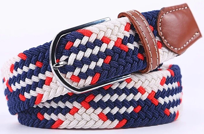 Mens Womens Belt Unisex Braided Elastic Stretch Fabric Enduring Woven Many Sizes - Picture 14 of 64