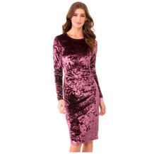 Michael Kors Women's Panne Velvet Midi Dress Cordovan Size XL