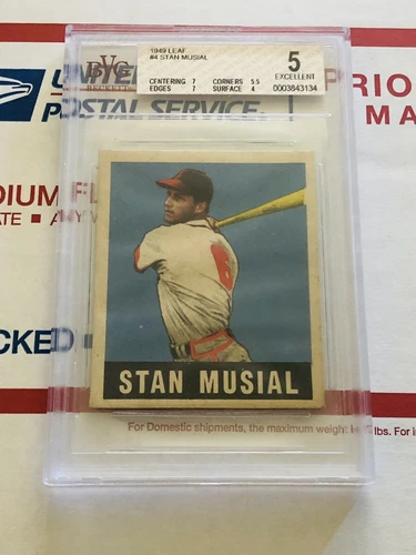 Stan Musial 1948 Leaf #4 BVG 5 Baseball Rookie RC HOF add it to your Collection!
