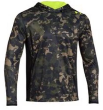 Men’s Ua Undeniable Heatseeker Shooting Shirt Heat Gear Neon Hoodie Camo S