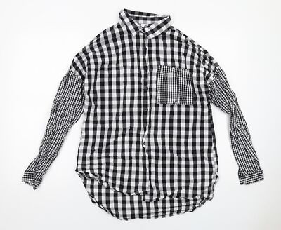Violet Romance Damen schwarz kariert Baumwollmischung Knopfleiste Größe 10ed
