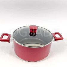 T-fal Nonstick  Aluminum 5-qt Casserole Pot  Red Cookware New