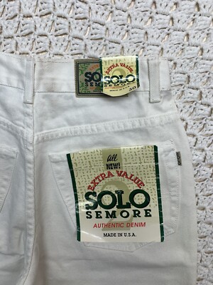 Vtg 90s Solo Semore Jeans Mens Tag 30 Approx 28x28 White Wide