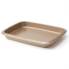 Large Non Stick Deep Roasting Tin Carbon Steel Baking Oven Tray Meat Pan 39cm