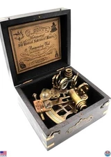 J. Scott London Antique Brass Sextant – Vintage Nautical Navigation Instrument
