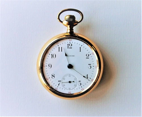 Antique Waltham 14K Gold Large 55mm Pocket Watch. Run well