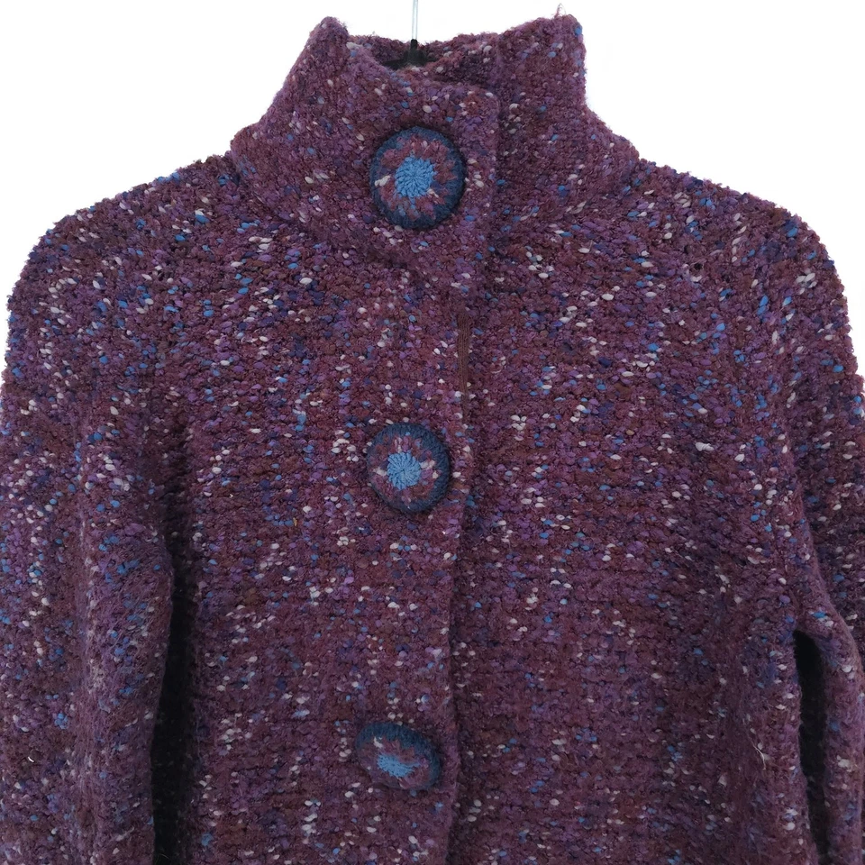 Enagua Anthro Curio Vintage Ciruela Cottagecore Grueso Tejido Cubierto Botones M Foto 3 de 4