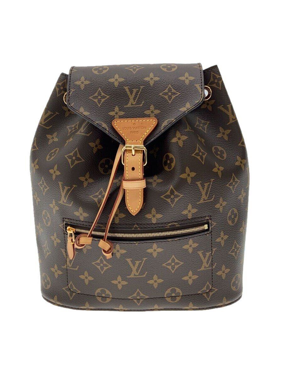 LOUIS VUITTON Backpack Montsouris MM_Monogram Canvas_BRW PVC Brown Total Used