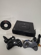SEGA SATURN CONSOLE WITH 2 CONTROLLERS LEADS AND 1 GAME CLEAN TESTED MK1 CONSOLE